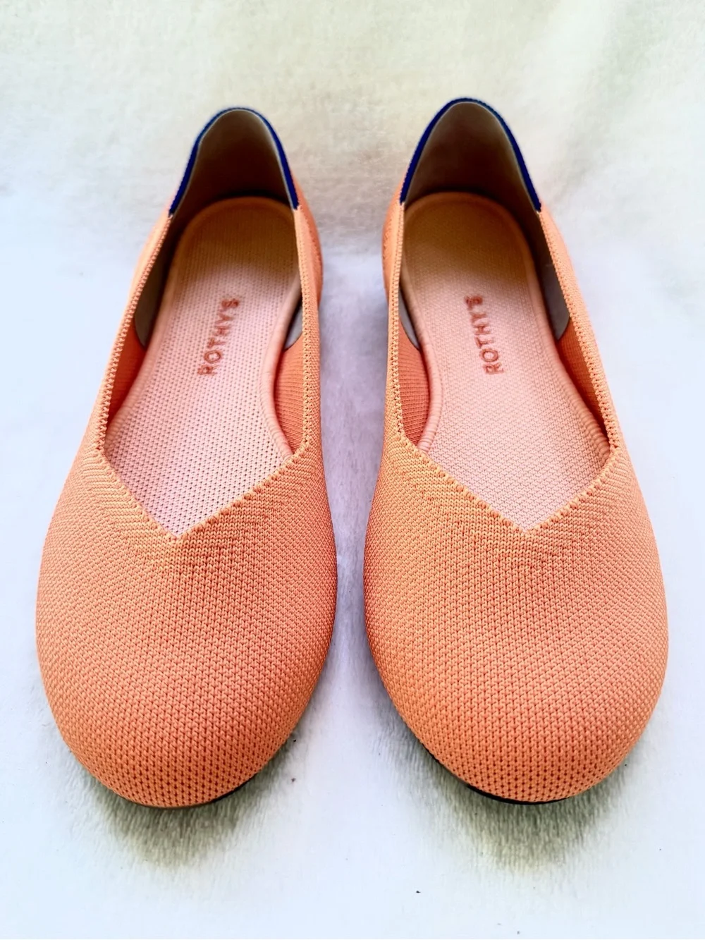 Rothy’s Tangerine Round Toe Ballet Flats Washable Size 9.5 New in Box